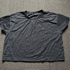 Lululemon Black Mesh Cropped Tshirt